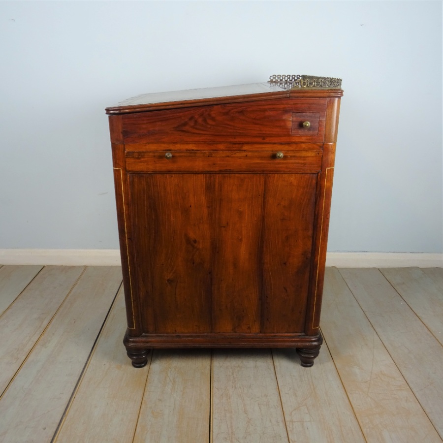 Rare Antique Military Campaign Tulipwood Davenport Desk